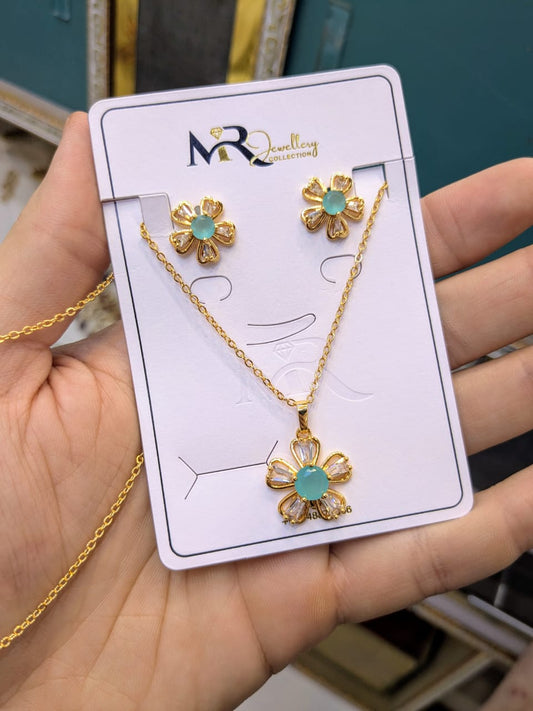 Elegant Flower Jewellery Set