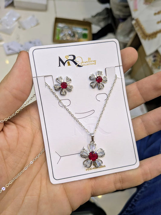 Elegant Flower Jewellery Set