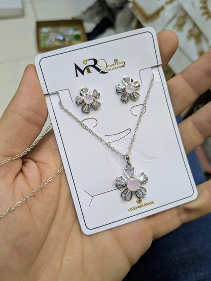 Elegant Flower Jewellery Set