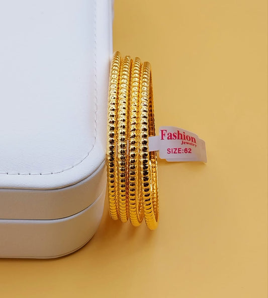 Classic Gold Textured Bangles – Set of 4 | Skylar Jewellery