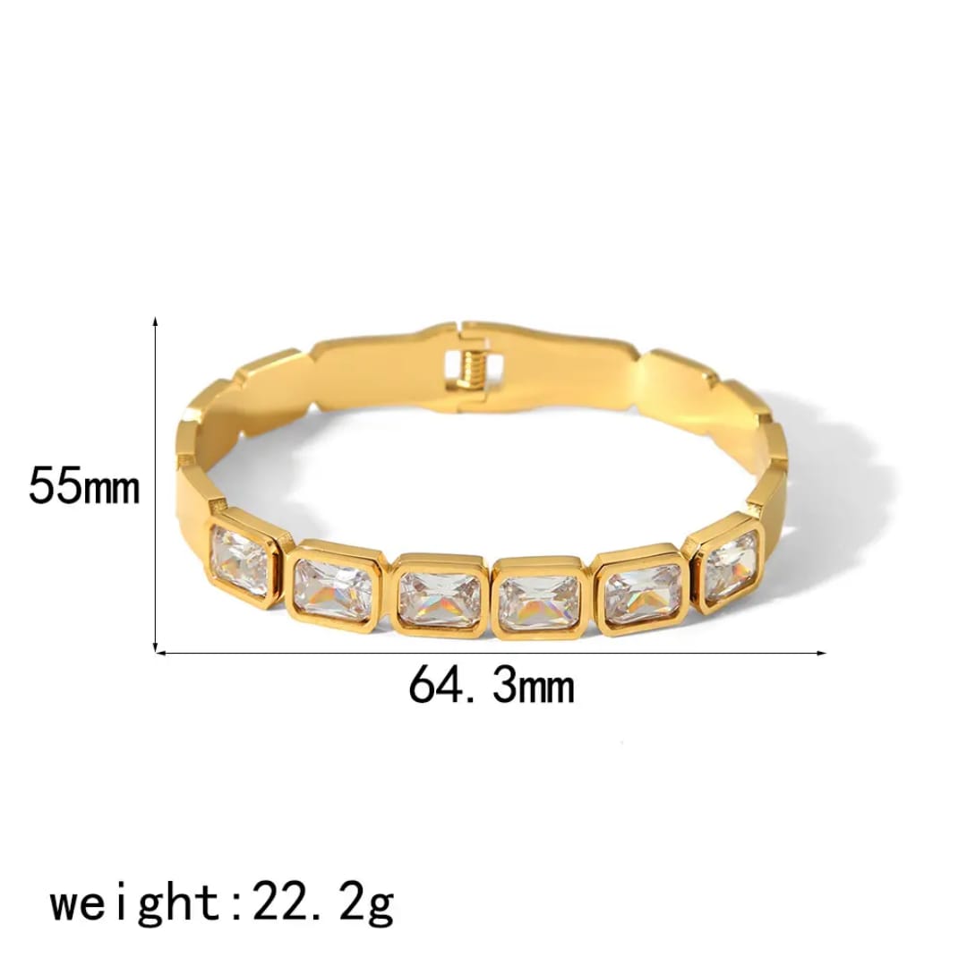 Gold-Plated Multicolor Gemstone Bangles