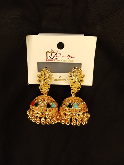 Multicolor Royal Jhumka Earrings